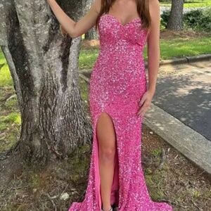 Portia and Scarlett pink prom dress